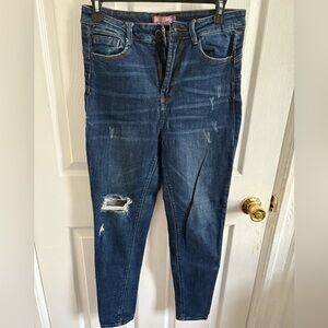 Wax Jean Blue Skinny Distressed Jeans